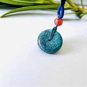 Natural Spiderweb Turquoise Medallion Necklace,Value For Money Unique Jewelry